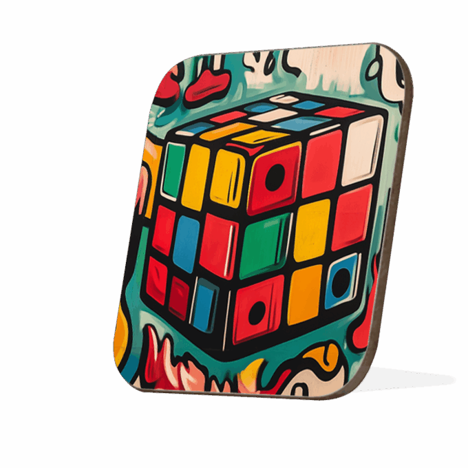 Onderzetter - Rubiks Cube - Street Art - Afbeelding 4
