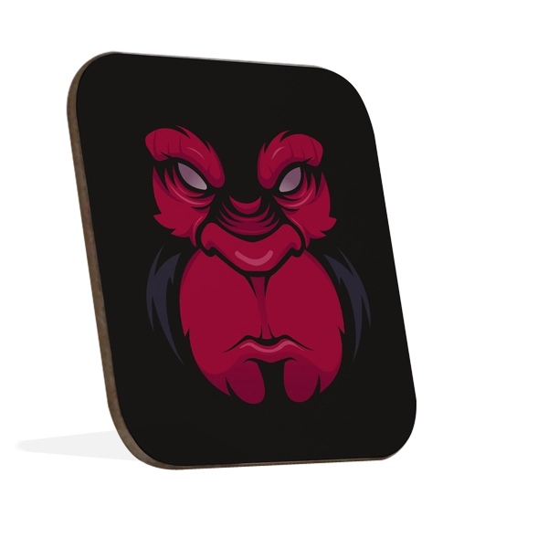 Onderzetter - Boze Gorilla - Rood